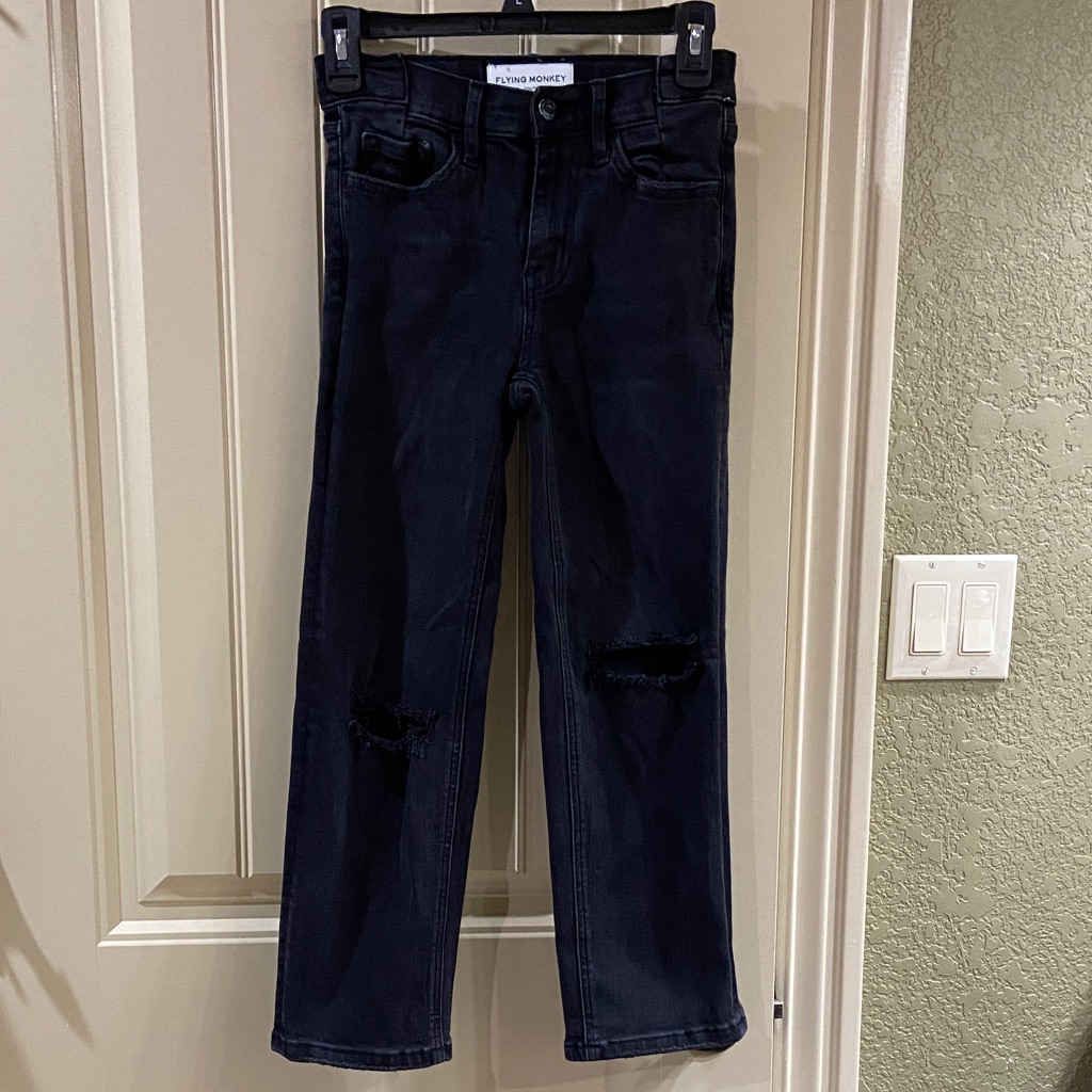 Girls Distressed Jeans By Flying Monkey Brand Euc